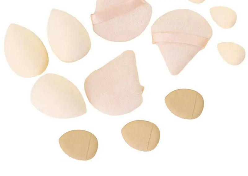 Solid color 12PCS makeup sponge set, loose powder and finger catching Thumb Puff Cotton Mini Powders Puffs Soft Makeups EggsSets