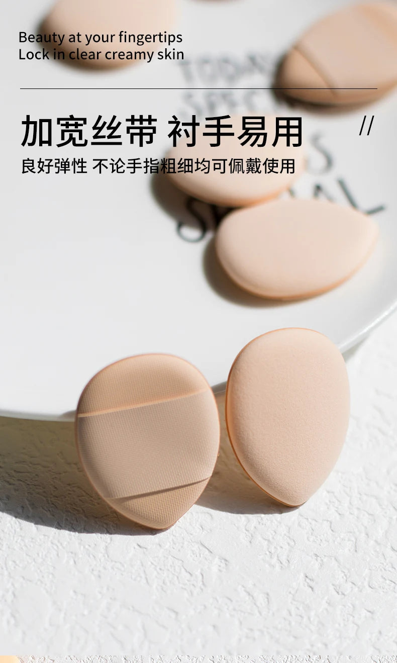Mini Cushion Powder Puff, Finger Soft Powder Puff, Dry and Wet Dual-purpose Touch-up and Concealer Makeup Tool