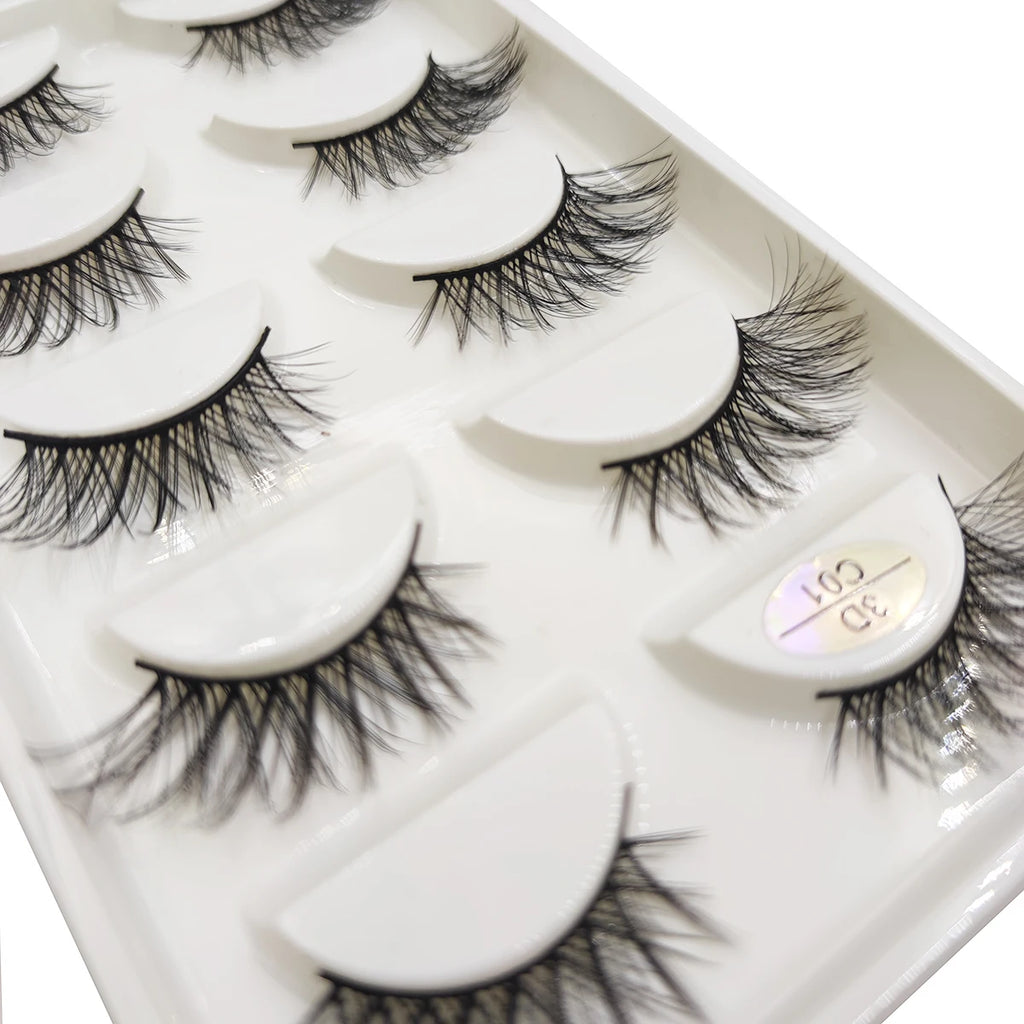 15 Style 5 Pairs 3D Eyelashes Natural False Eye Lashes Thick Faux Mink Lashes Soft Fake Eyelash Wispy Makeup Cilios