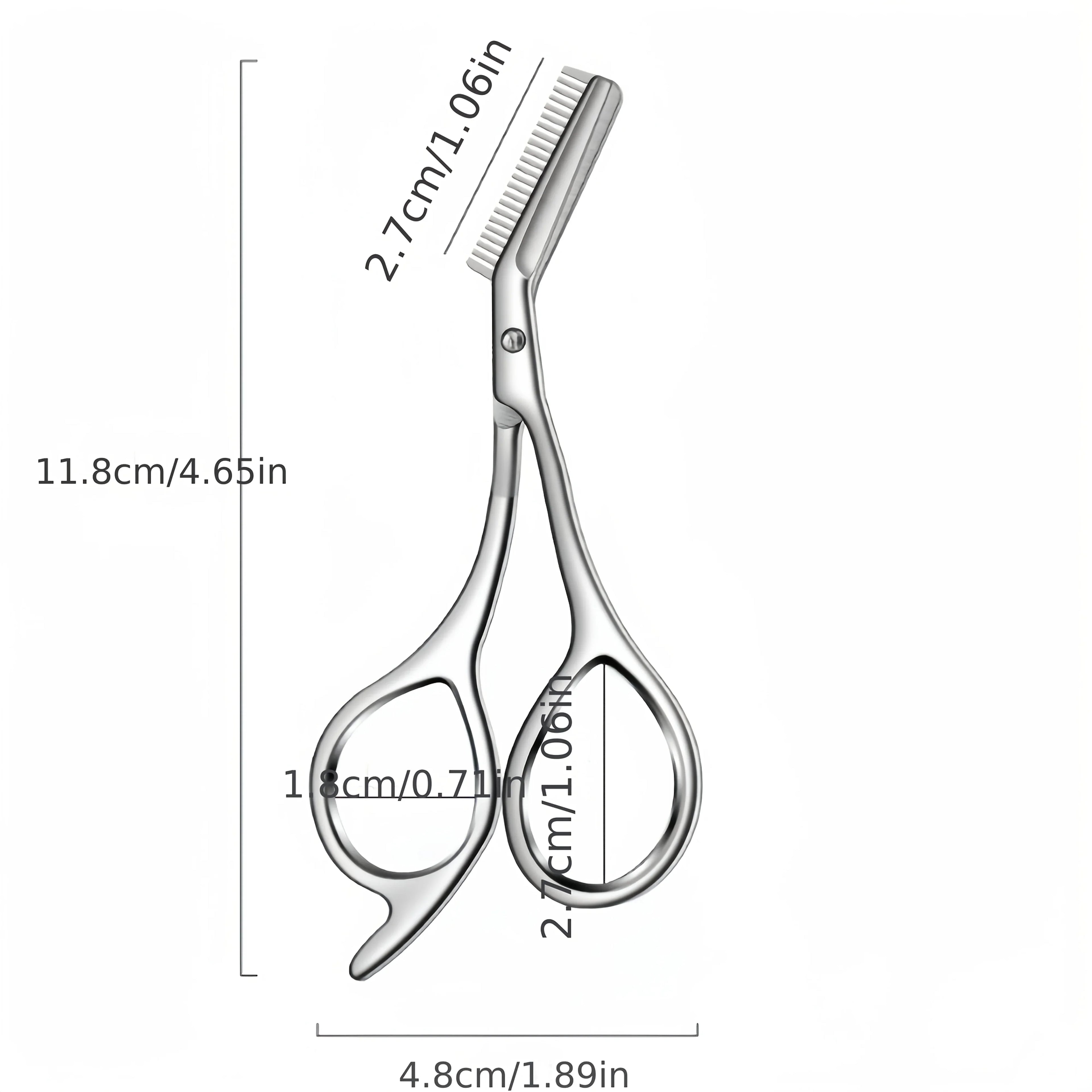 Stainless Steel Eyebrow Scissors with Comb -Hypoallergenic One-Piece Design,Sharp Blades & Ergonomic Handle for Precise Trimming