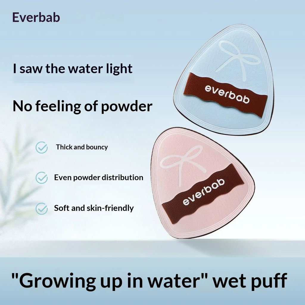 Everbab 2pcs Soft Air Cushion Makeup Puff, Blending Foundation Sponge for Wet Dry Use, Non-Absorbent Face Powder Puff for Makeup