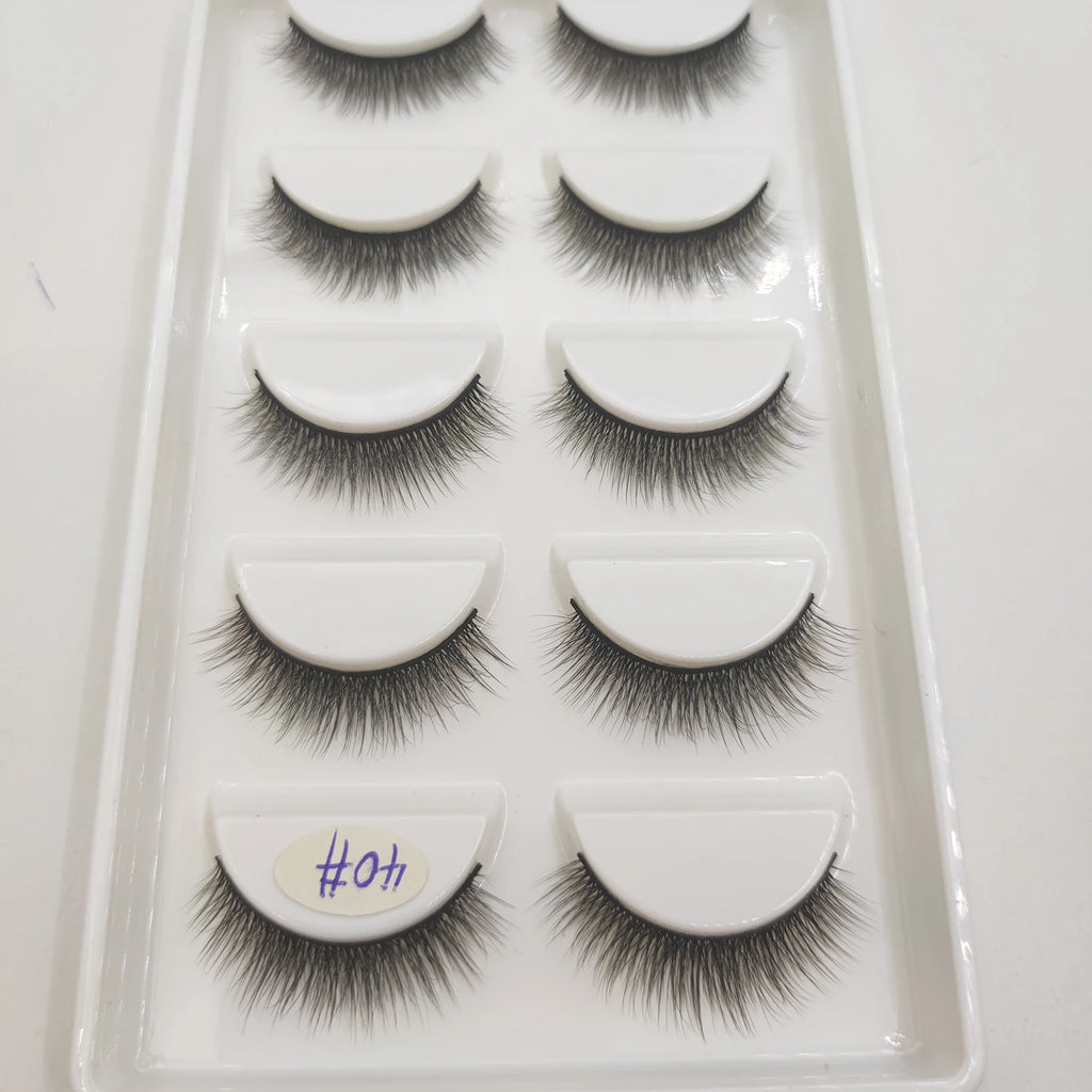 15 Style 5 Pairs 3D Eyelashes Natural False Eye Lashes Thick Faux Mink Lashes Soft Fake Eyelash Wispy Makeup Cilios