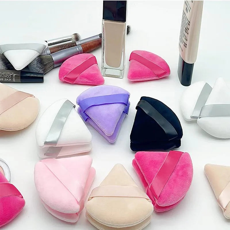 New 10/20Pcs Triangle Velvet Powder Sponge Cosmetics Flours Mini Face Makeup Washable Light Weight Makeup Tool FP03