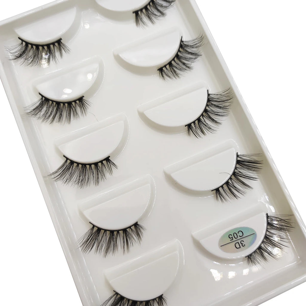 15 Style 5 Pairs 3D Eyelashes Natural False Eye Lashes Thick Faux Mink Lashes Soft Fake Eyelash Wispy Makeup Cilios