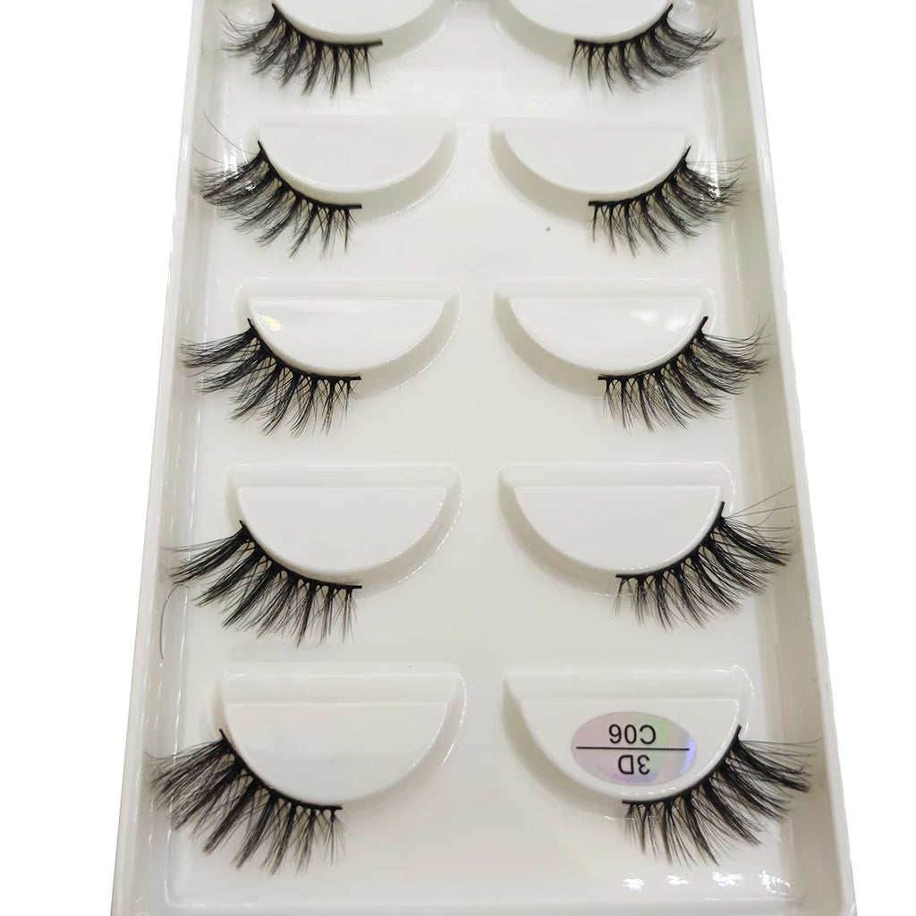 15 Style 5 Pairs 3D Eyelashes Natural False Eye Lashes Thick Faux Mink Lashes Soft Fake Eyelash Wispy Makeup Cilios