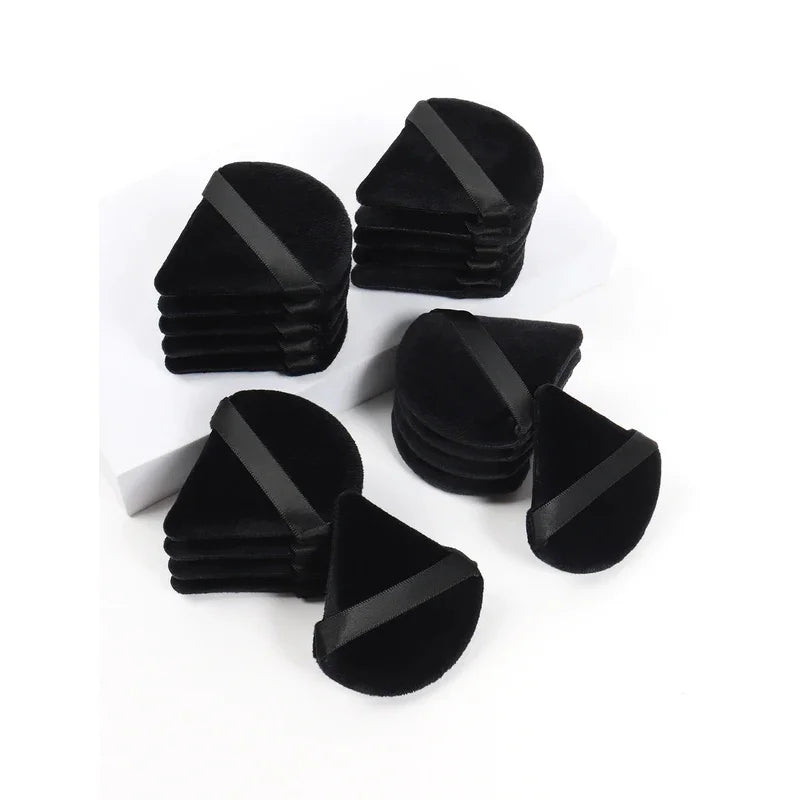 Black Triangle Powder Puff Facial Makeup Sponge Soft Velvet Cosmetics Puff Mixer Beauty Foundation Make-Up Sponge Makeup Access