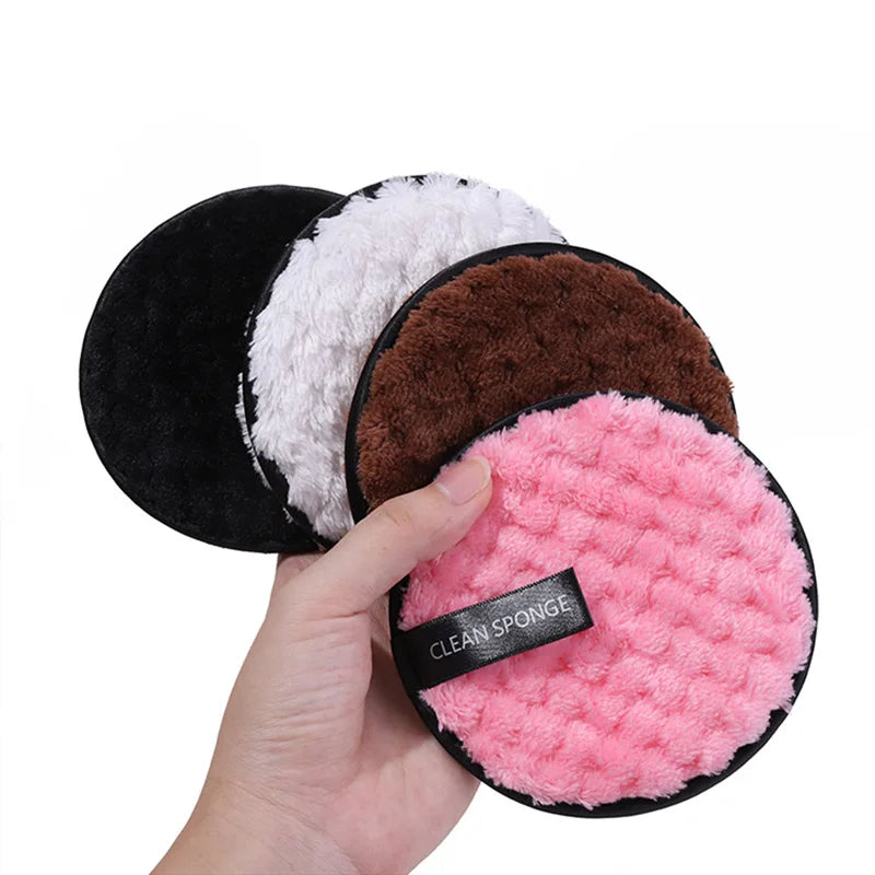 1/4pcs Reusable Makeup Remover Powder Puff Makeup Cleaning Sponge Soft Face Clean Powder Puffs Towel Washable Cosmetic Tool