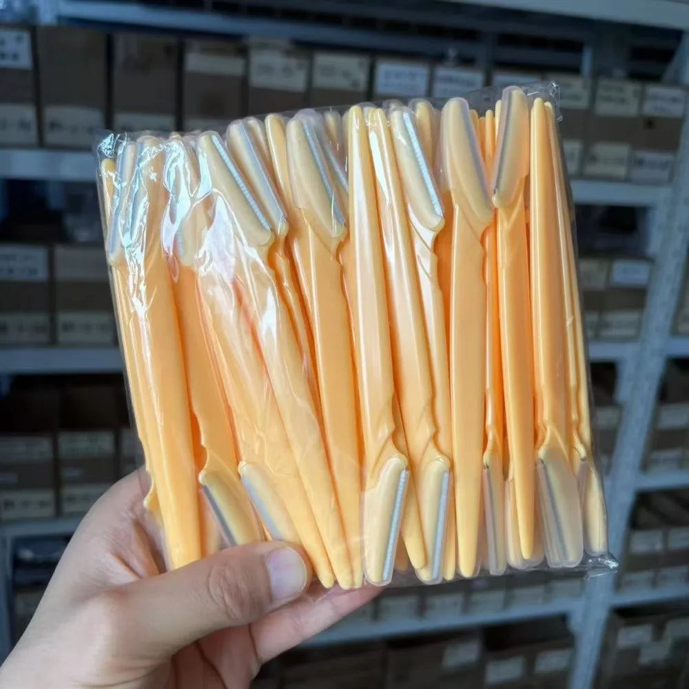 50/100pcs/bag Eyebrow Trimmer Knives Portable Face Razor Hair Remover Eye Brow Trimming Shaping Epilation Hair Shaver Blades