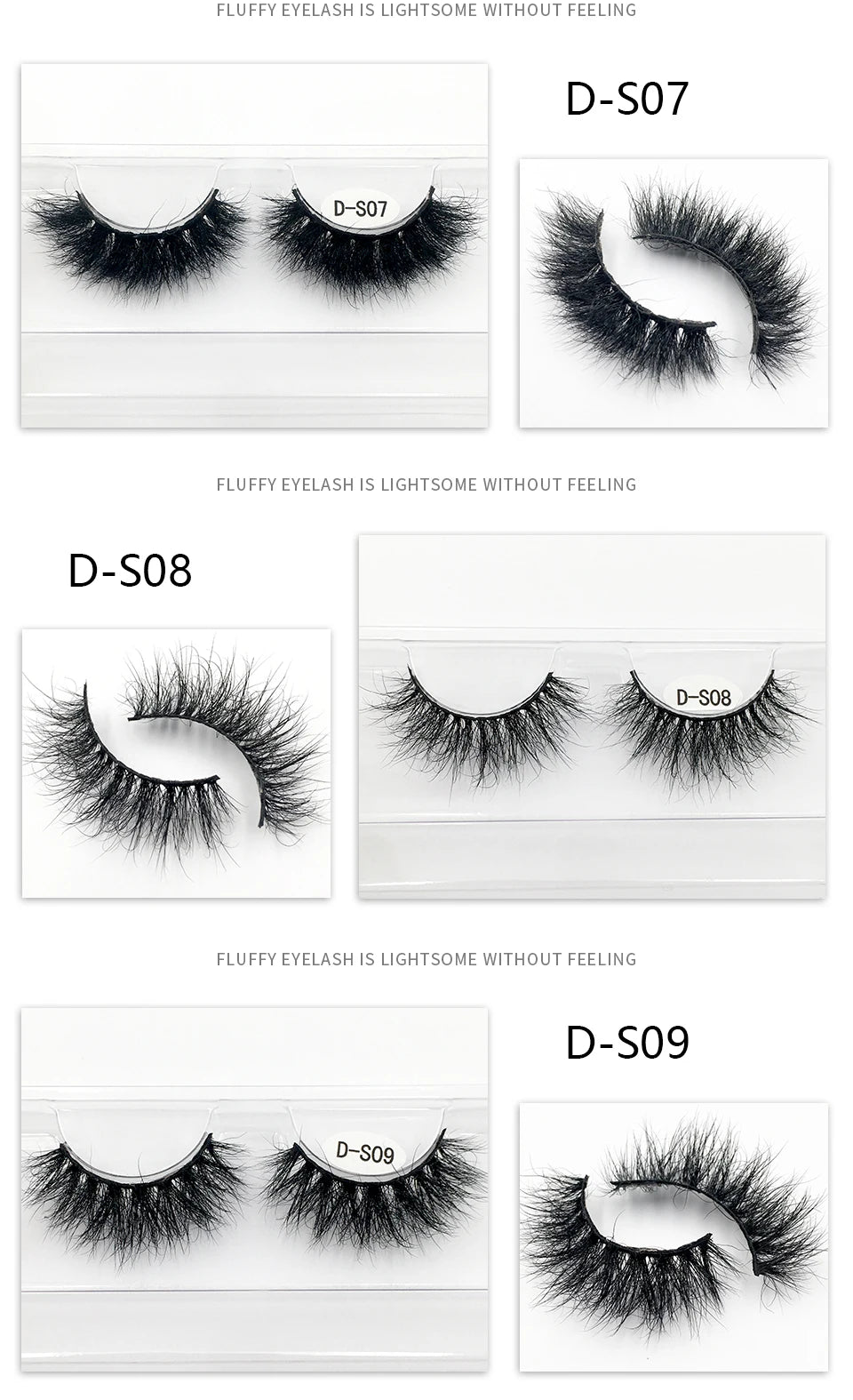 5Pairs/Pack High Quality Natural Look Fluffy 3d Mink Lashes Factory Sale