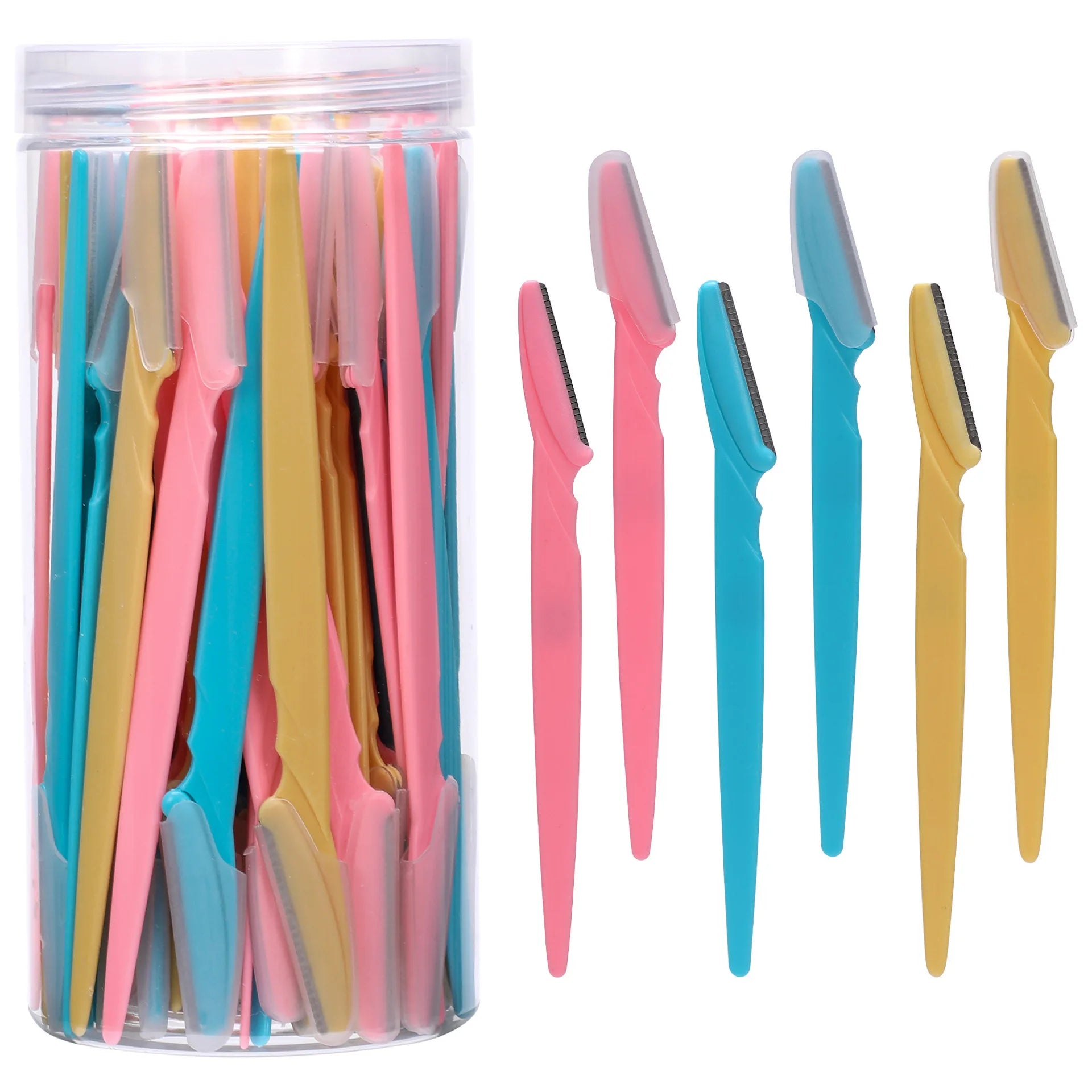 40Pcs Eyebrow Trimmer Makeup Beauty Tools Safe Eye Brow Razor Face Body Hair Removal Shaver Blades Woman Eyebrows Shaping Knife