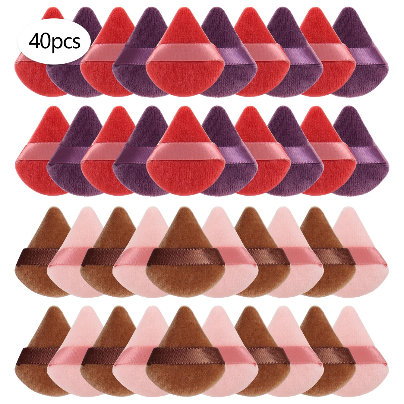 Mini Triangular Powder Puff 40-80Pcs, Apply Loose Powder by Gently Pressing It onto the Face to Achieve a Setting Effect