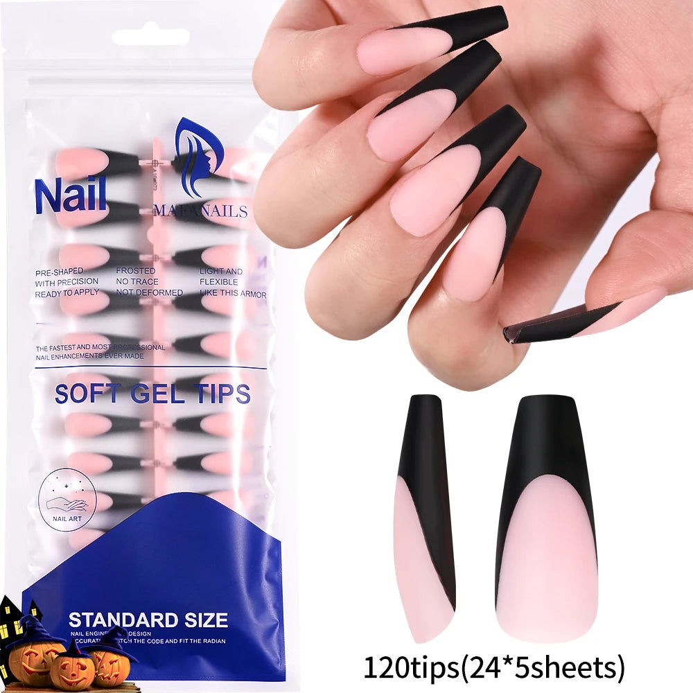 120/240Pcs Short Square Press On Nails Summer Colorful French Tip Fake Nails Extension Wearable Full Cover False Nails for Girls