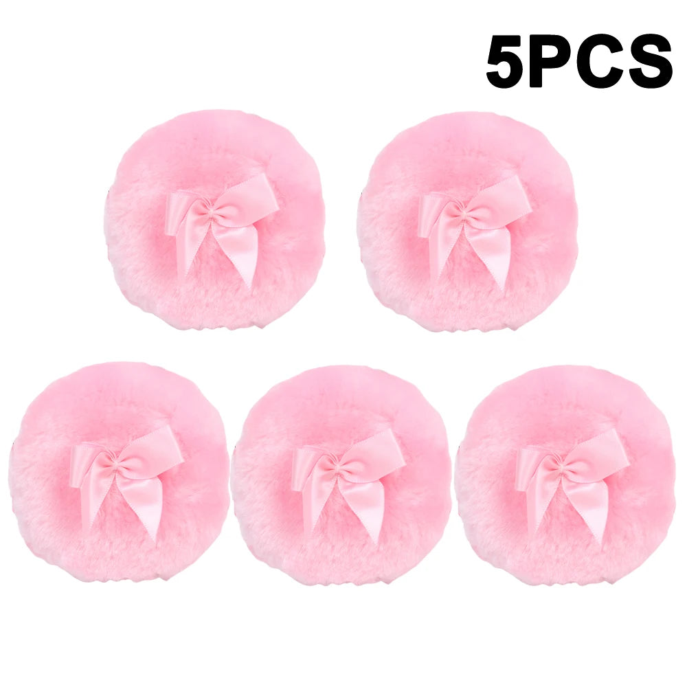Plush Makeup Puffs Professional Butterfly Round Cosmetic Soft Plush Powder Puff Cute Bow Sponge Foundation Makeup Beauty Tools