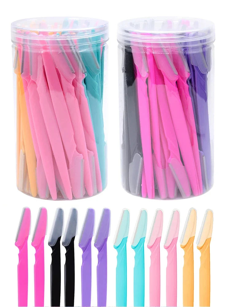 10/30/40Pcs Eyebrow Razor Facial Razor for Women Multipurpose Exfoliating Dermaplaning Tools with Precision Cover Safety Beauty