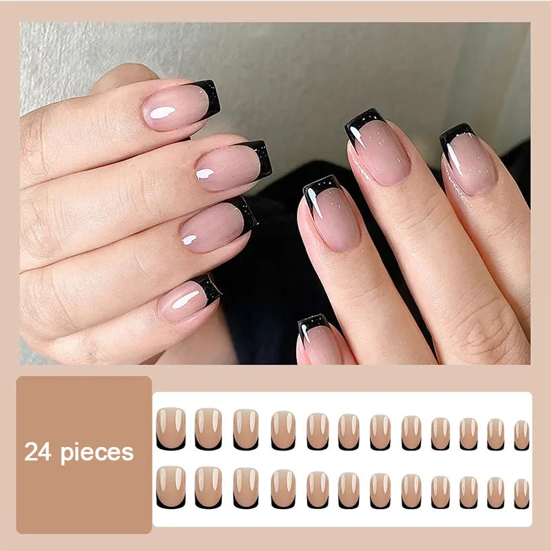 Short Fake Nails for Gluing Ready for Girls Nails Press on Ready-made Artificial Nails Press on Fingernails To Stick on CDJ03