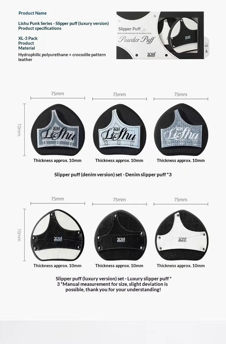 LISHU Makeup Puff Set, Large Powder Puffs for Foundation & Concealer, Wet and Dry Dual-Use, Skin-Friendly & No Powder Absorption