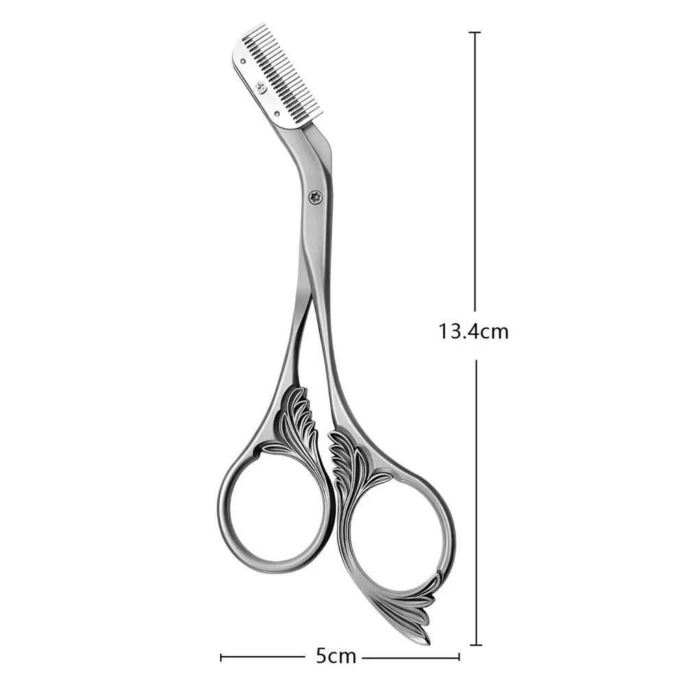 1Pcs Eyebrow Scissors with Comb  Stainless Steel Eyebrow Trimmer for Women Men  Eye Brow Trimmer Scissors Effortless Grooming
