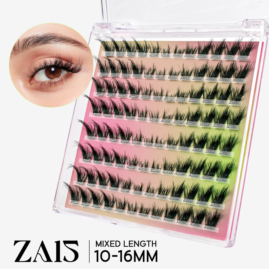 VYRILA Self Adhesive Cluster Lashes Glue-Free DIY Individual Eyelash Extension Natural Soft Lashes No Glue Needed Segmented Lash