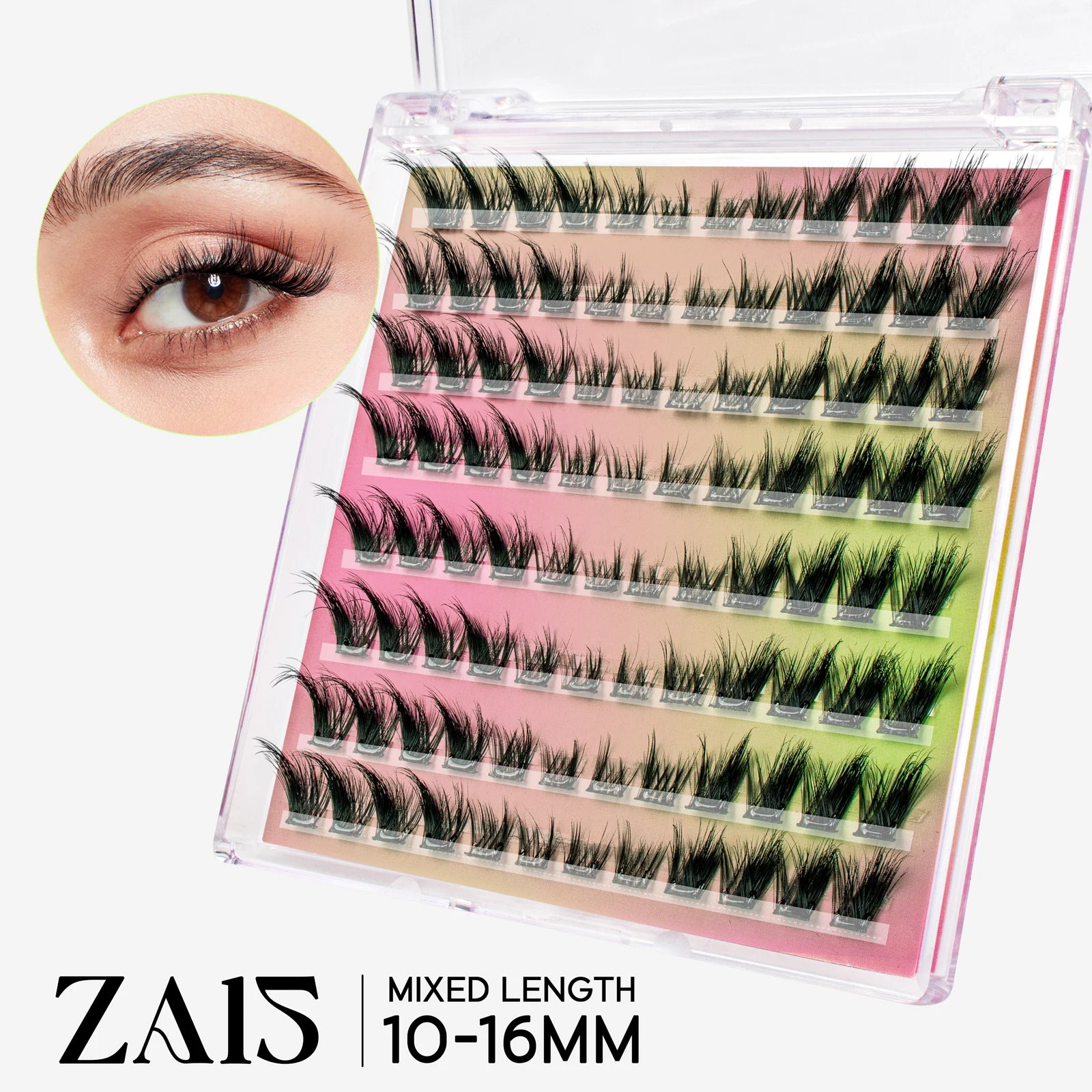 VYRILA Self Adhesive Cluster Lashes Glue-Free DIY Individual Eyelash Extension Natural Soft Lashes No Glue Needed Segmented Lash