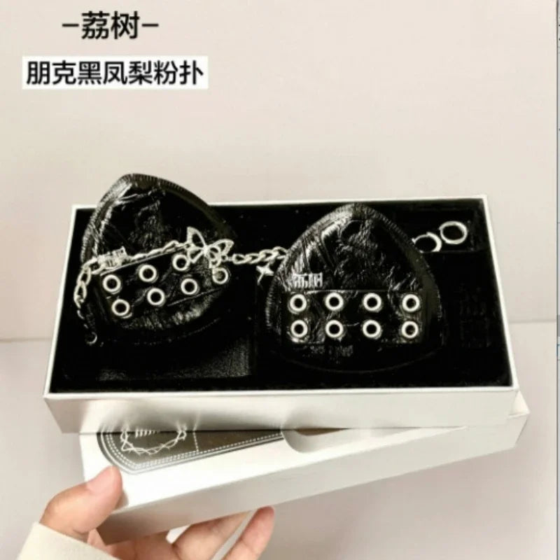 Lishu 2PCS Punk Black Pineapple Powder Puff Air Cushion Dual Use Wet and Dry Makeup Puff Ultra Soft Makeup Egg