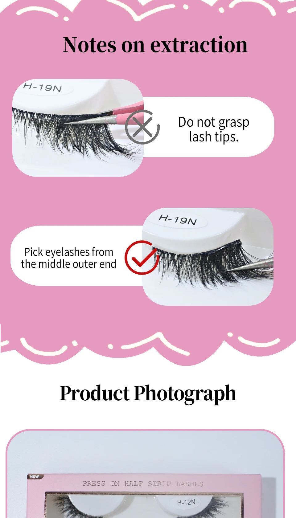 Self Adhesive Eyelashes Wide Glue Strip Press On Half Lashes Soft Clear Band Pre Glued False Eyelashes Reusable Cat Eye Lashes
