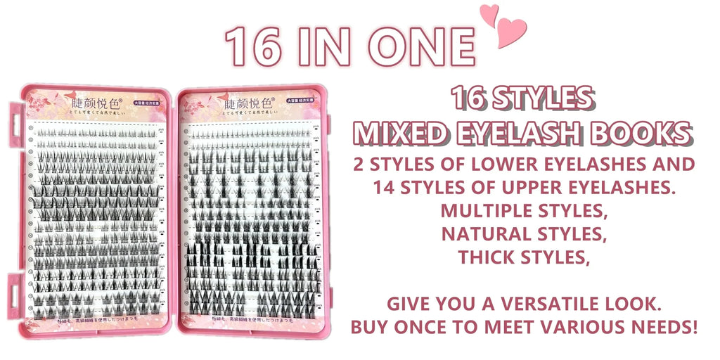 32 Rows Large Capacity Eyelashes Extension Professional Individual Cluster DIY Lashes Natural False Eyelashes Makeup Products