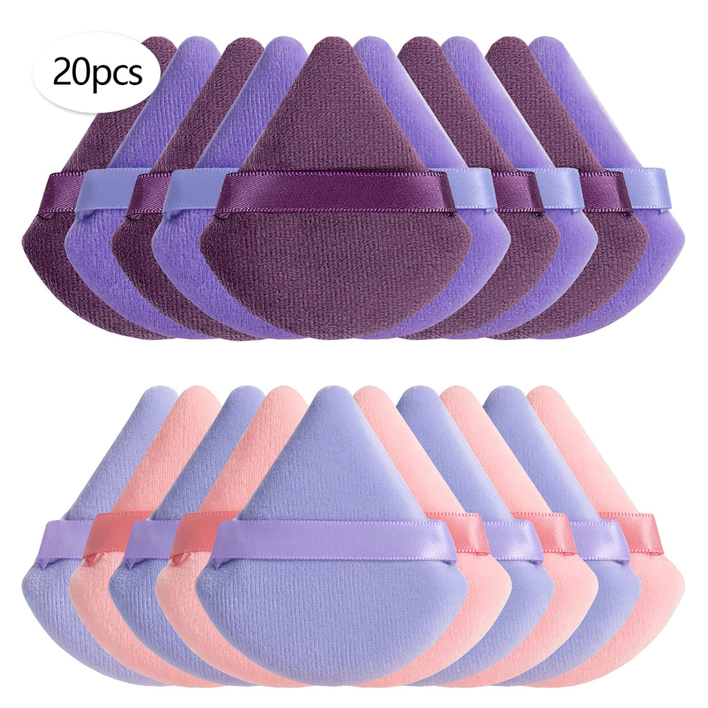 Triangular Powder Puff 20-40Pcs Is Used to Apply Loose Powder and Gently Press It onto the Face to Achieve a Setting Effect