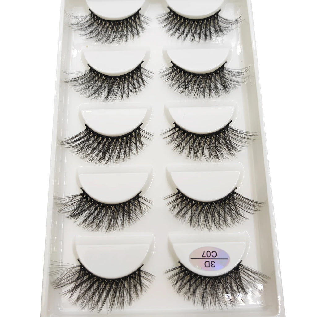 15 Style 5 Pairs 3D Eyelashes Natural False Eye Lashes Thick Faux Mink Lashes Soft Fake Eyelash Wispy Makeup Cilios