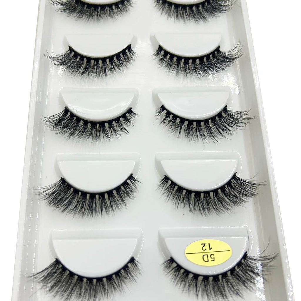 15 Style 5 Pairs 3D Eyelashes Natural False Eye Lashes Thick Faux Mink Lashes Soft Fake Eyelash Wispy Makeup Cilios