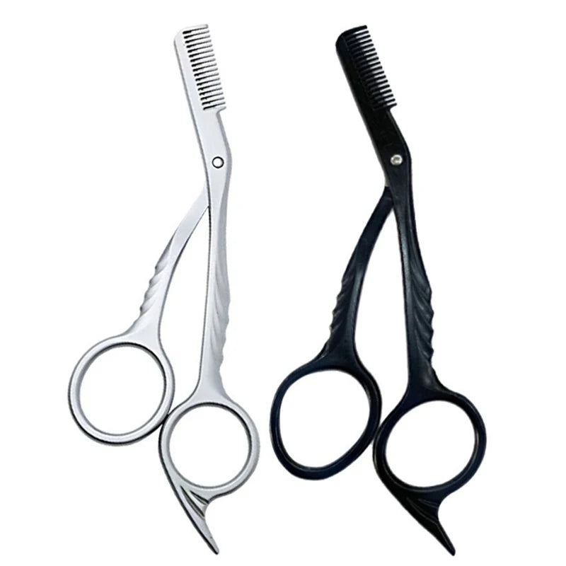 1Pcs Eyebrow Trimming Scissors with Combs Eyebrow Trimmer Kit Stainless Steel Grooming Eyebrow Shaping Scissors Tools