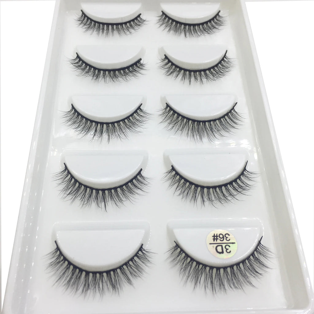 15 Style 5 Pairs 3D Eyelashes Natural False Eye Lashes Thick Faux Mink Lashes Soft Fake Eyelash Wispy Makeup Cilios