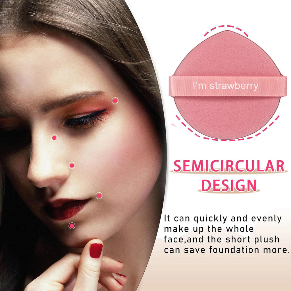 Karsyngirl 7Pcs/Box Strawberry Double-Side Cosmetic Puff Set Soft Makeup Sponge Powder Beauty Tools for Women