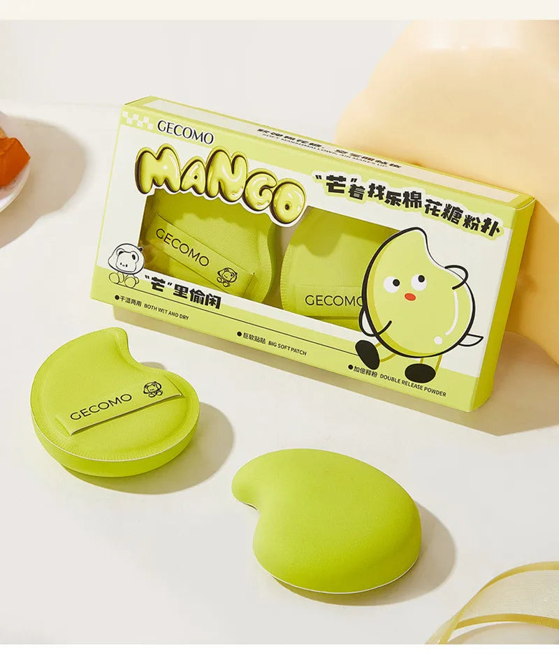 2PCS Makeup Blender Puff Air Cushion Foundation Sponge Loose Powder Puffs Mango-shaped  Cosmetic Applicator Tool Wholesale