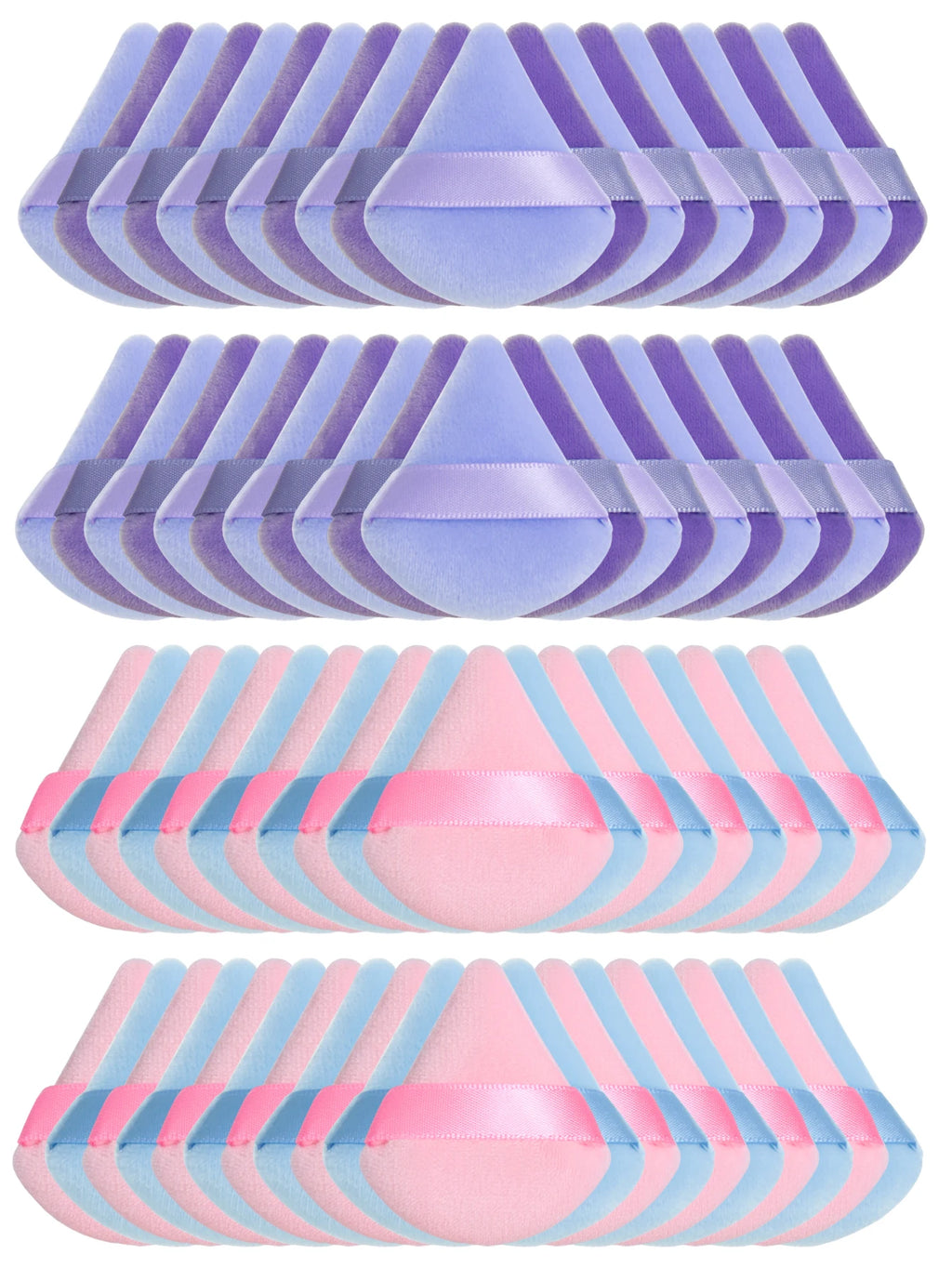 Mini Triangular Powder Puff 40-80Pcs, Apply Loose Powder by Gently Pressing It onto the Face to Achieve a Setting Effect