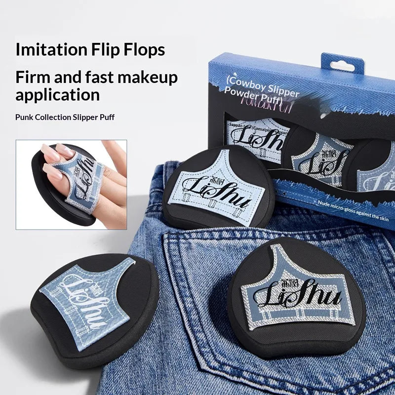 LISHU Makeup Puff Set, Large Powder Puffs for Foundation & Concealer, Wet and Dry Dual-Use, Skin-Friendly & No Powder Absorption