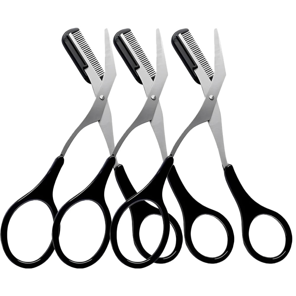 1/3pcs Eyebrow Trimming Tools Stainless Steel Eyebrow Tweezer Scissors with Comb  Razor Beauty Tool Set