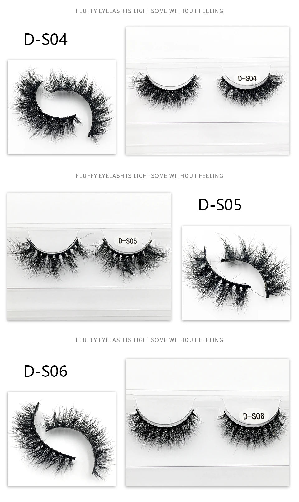5Pairs/Pack High Quality Natural Look Fluffy 3d Mink Lashes Factory Sale