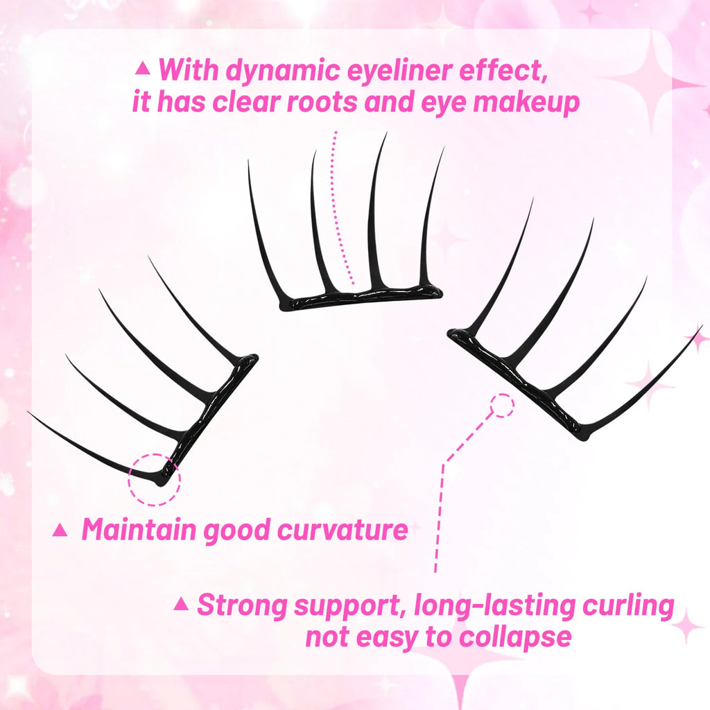 【K-pop 2.0 Style】Self Adhesive False Eyelashes - No Glue Needed Easy to Wear in Seconds Trendy for Daily/Party Eye Makeup