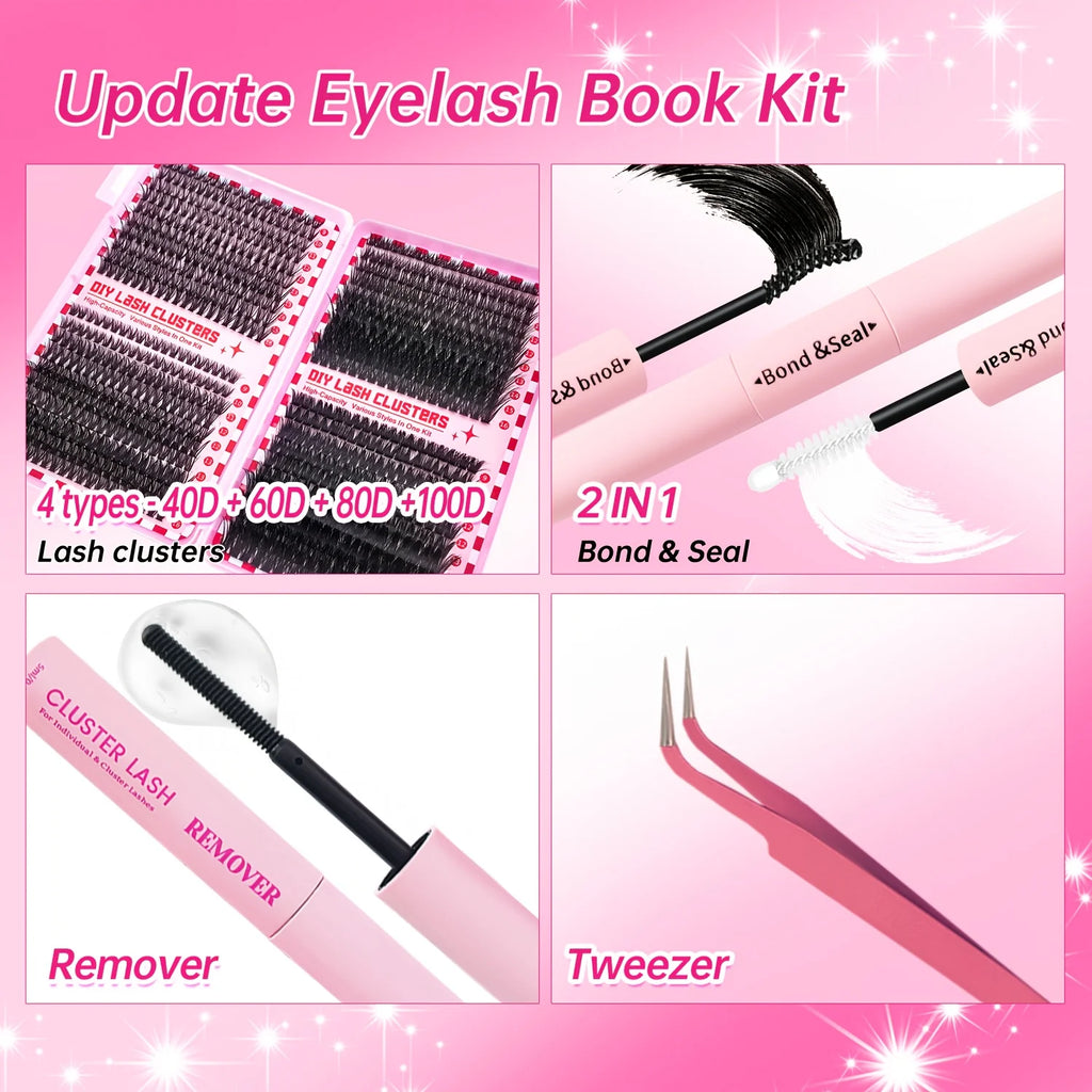 800/640/200PCS Fluffy Eyelash Cluster Book Comfortable, Reusable, Easy To Apply, Perfect For Natural Daily Beginner-Friendly