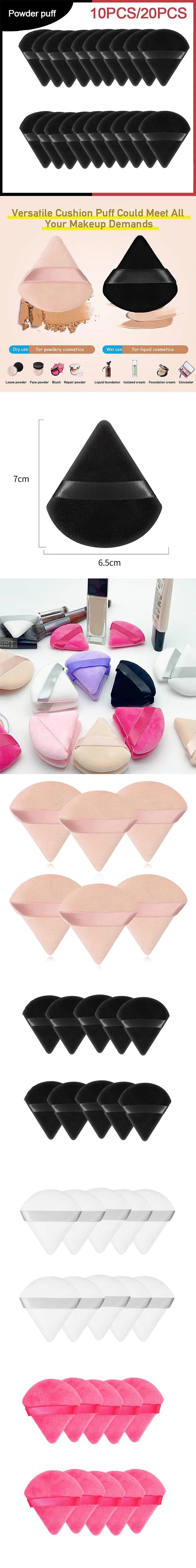 New 10/20Pcs Triangle Velvet Powder Sponge Cosmetics Flours Mini Face Makeup Washable Light Weight Makeup Tool FP03