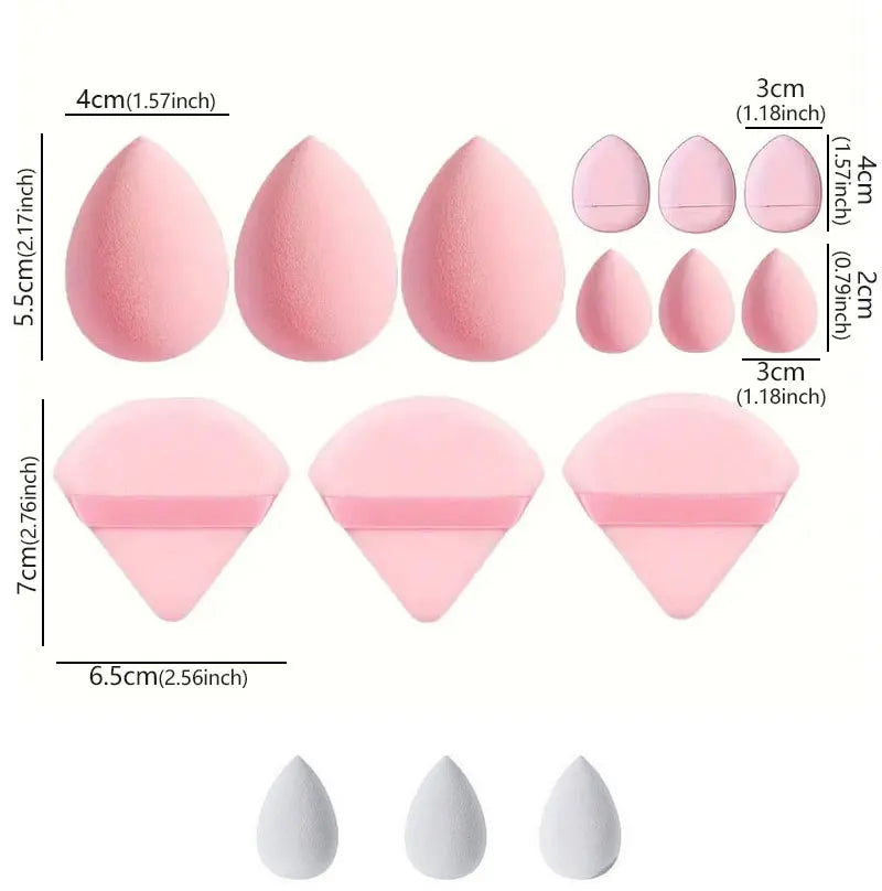 Solid color 12PCS makeup sponge set, loose powder and finger catching Thumb Puff Cotton Mini Powders Puffs Soft Makeups EggsSets