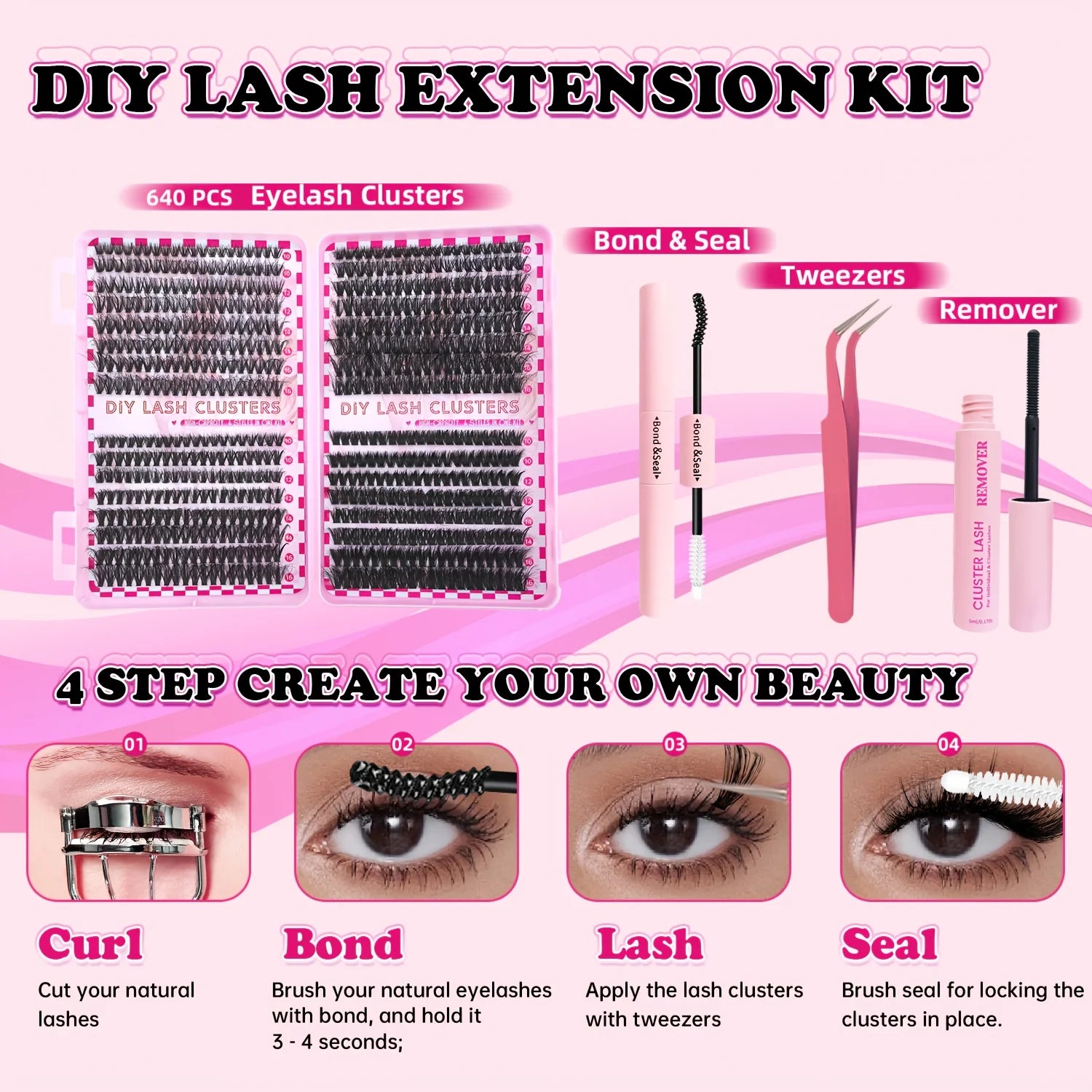 800/640/200PCS Fluffy Eyelash Cluster Book Comfortable, Reusable, Easy To Apply, Perfect For Natural Daily Beginner-Friendly