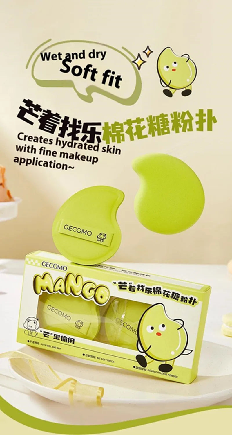 2PCS Makeup Blender Puff Air Cushion Foundation Sponge Loose Powder Puffs Mango-shaped  Cosmetic Applicator Tool Wholesale