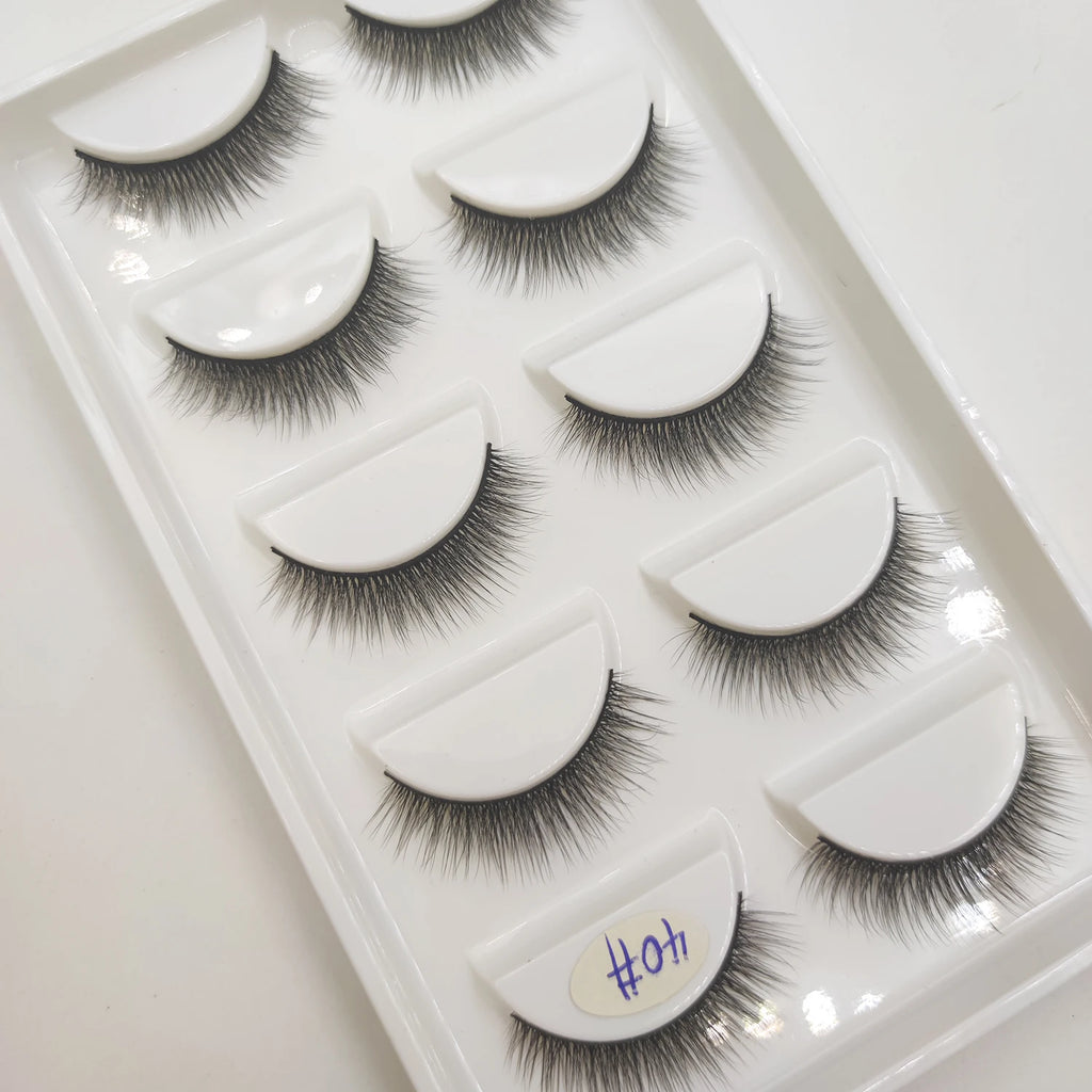 15 Style 5 Pairs 3D Eyelashes Natural False Eye Lashes Thick Faux Mink Lashes Soft Fake Eyelash Wispy Makeup Cilios
