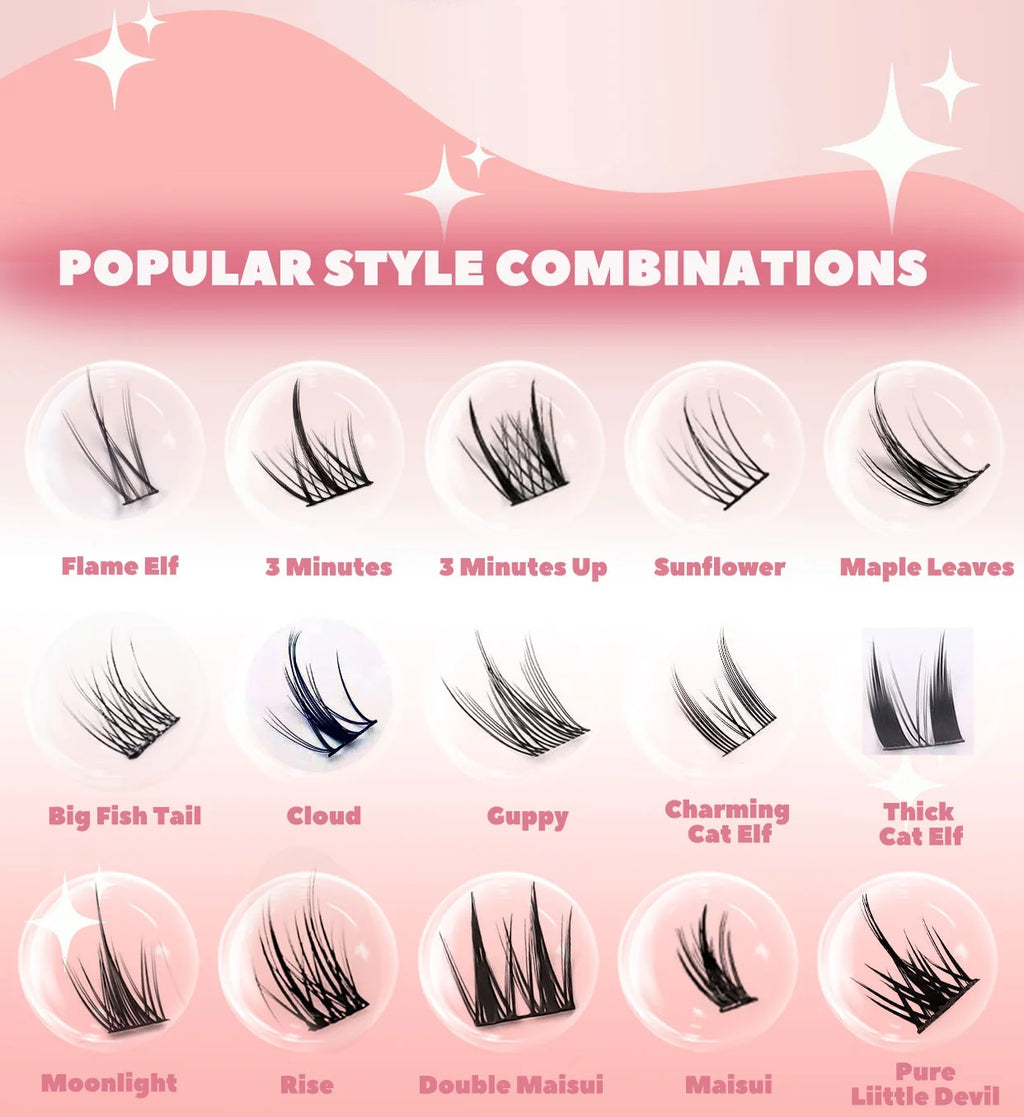 32 Rows Large Capacity Eyelashes Extension Professional Individual Cluster DIY Lashes Natural False Eyelashes Makeup Products