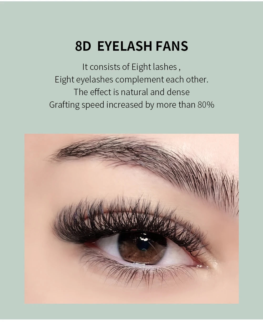GLAMLASH 8D-W Shaped Eyelash Extension C/D/L/LU/M Premade Volume Fans Clover W Style Lashes False Mink Soft Easy Faning Natural