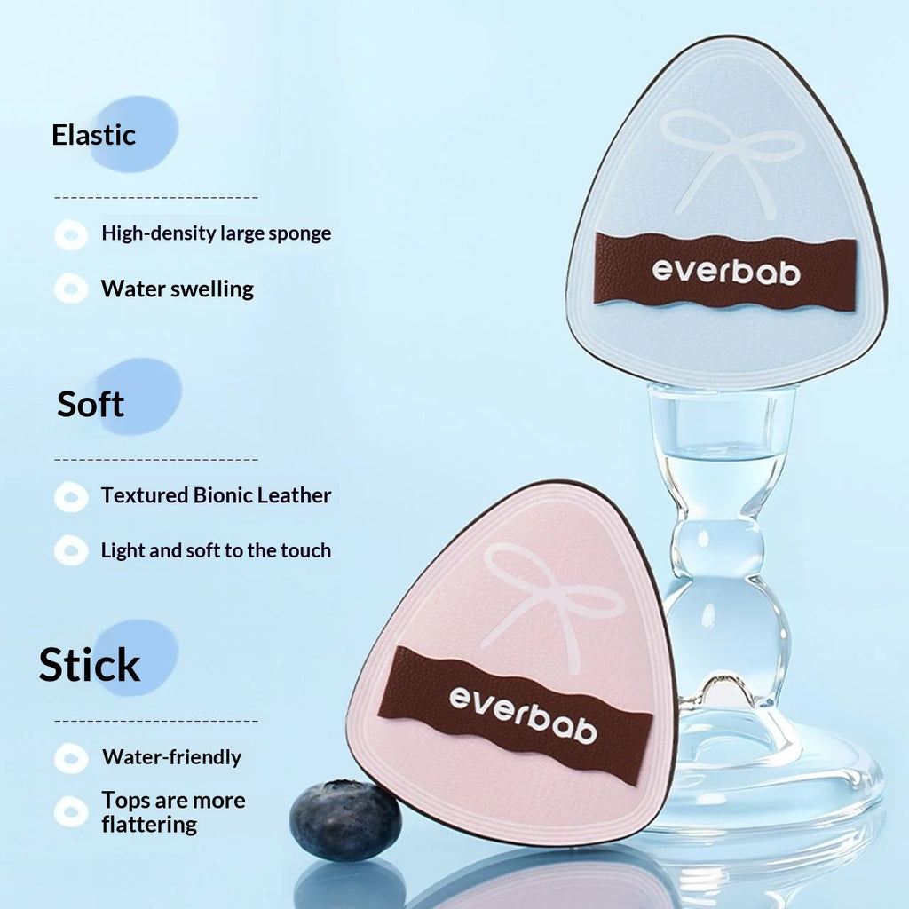 Everbab 2pcs Soft Air Cushion Makeup Puff, Blending Foundation Sponge for Wet Dry Use, Non-Absorbent Face Powder Puff for Makeup