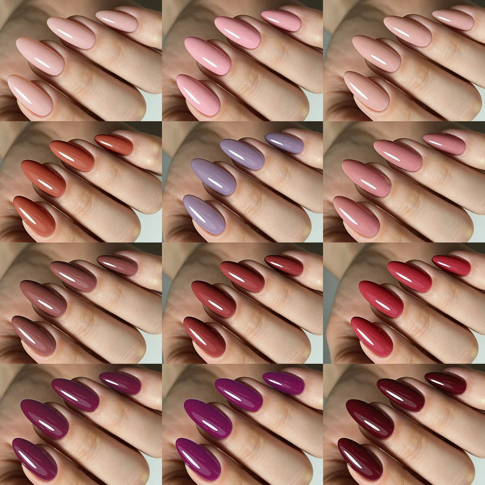 288pcs/box Solid Color Almond False Nails Medium Colorful Simple Press On Nails Mixed Full Cover Almond Fake Nail Tips for Women