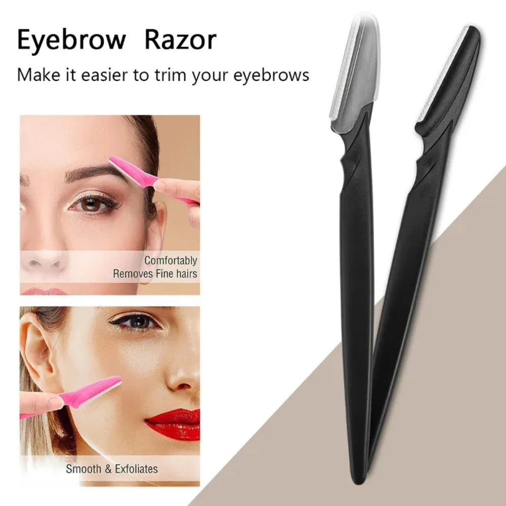 40Pcs Eyebrow Trimmer Makeup Beauty Tools Safe Eye Brow Razor Face Body Hair Removal Shaver Blades Woman Eyebrows Shaping Knife