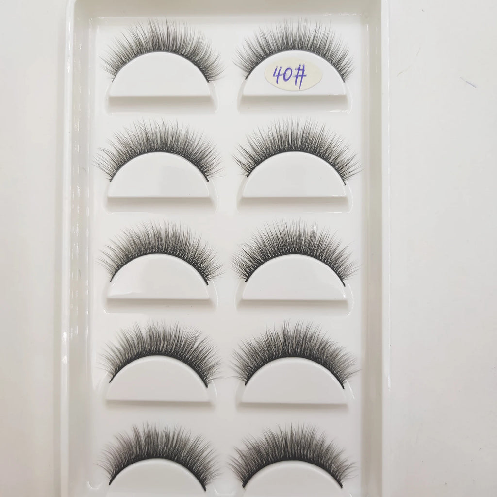 15 Style 5 Pairs 3D Eyelashes Natural False Eye Lashes Thick Faux Mink Lashes Soft Fake Eyelash Wispy Makeup Cilios
